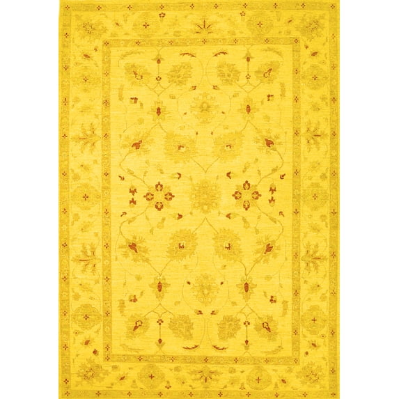 Ahgly Company Indoor Rectangle Persian Yellow Traditional Area Rugs, 5' x 8'