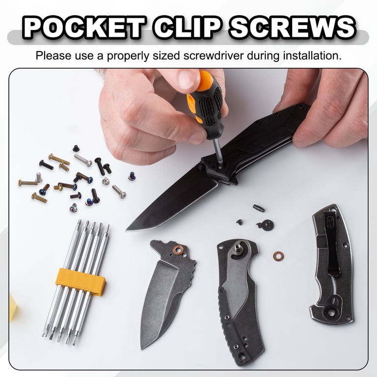 Uxcell 10pcs Pocket Clip Screws T6 Torx Head 2-56UCN 6mm Thread