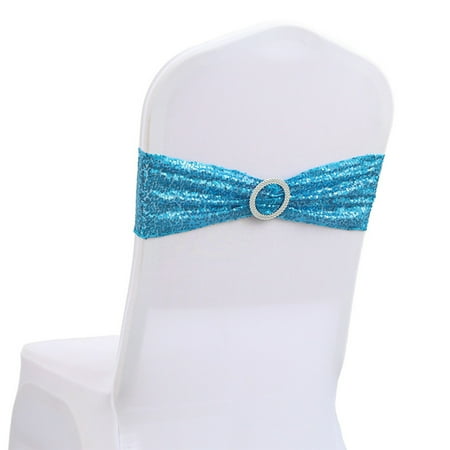 

NEGJ Holiday Party Decorative Chair Cover Bow Back Flower Elastic Bandage Sequin Bandage Event Planner Organizer for Work Party Decorations for Women Rose