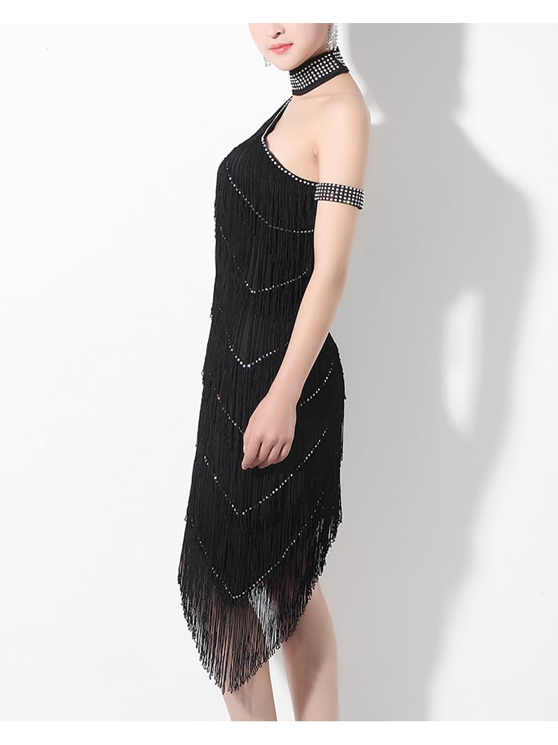 black prom dress with ruffles Black Lace Illusion One Sleeve Feather Custom Made Prom Dress main image 1