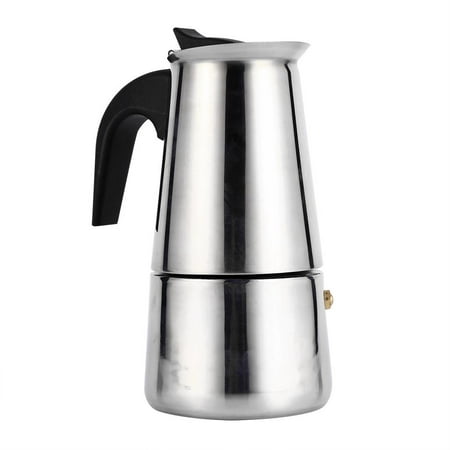 HERCHR 200/300/450ml Stainless Steel Coffee Pot Moka Espresso Coffee Maker Teapot Mocha Stovetop Tool Filter Percolator Cafetiere for Use on Gas Electric and Ceramic