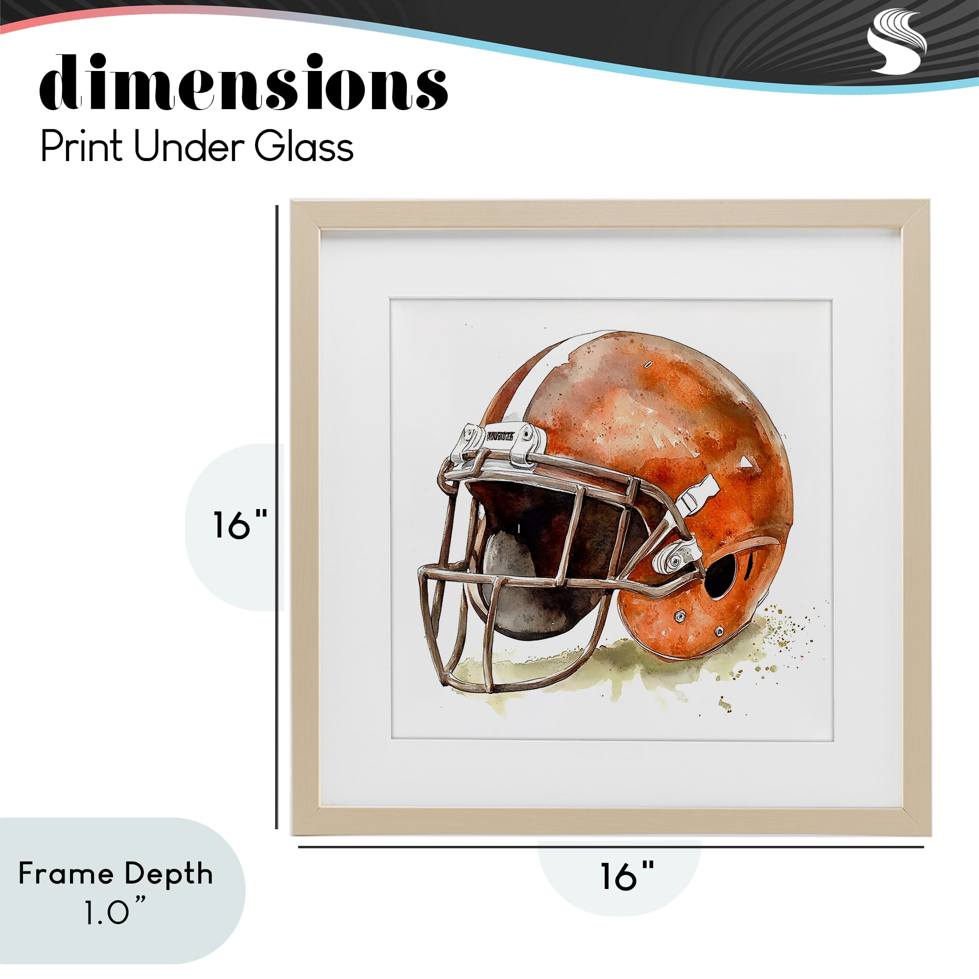 Stupell Industries Red Football Helmet Birch Framed Print Under Glass, design by Creative Studio