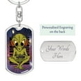 thumbnail image 2 of Alien Gamer Stainless Steel or 18k Gold Premium Swivel Dog Tag Keychain, 2 of 10