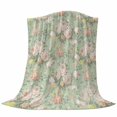 thumbnail image 6 of Green Flowers Blanket Soft Cozy Warm Throw Blanket for Couch, Plush Fuzzy Flannel Fleece Blankets for Sofa, Farmhouse Botanical Floral Leaves Art Bed Blankets Lightweight Gifts for Women, 50"x60", 6 of 9