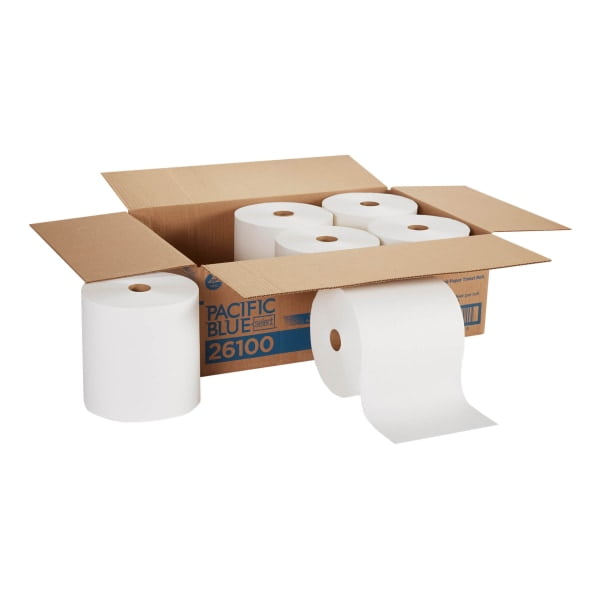Preference 26100 1000' Length x 7.875" Width, White High Capacity Roll Towel (Case of 6