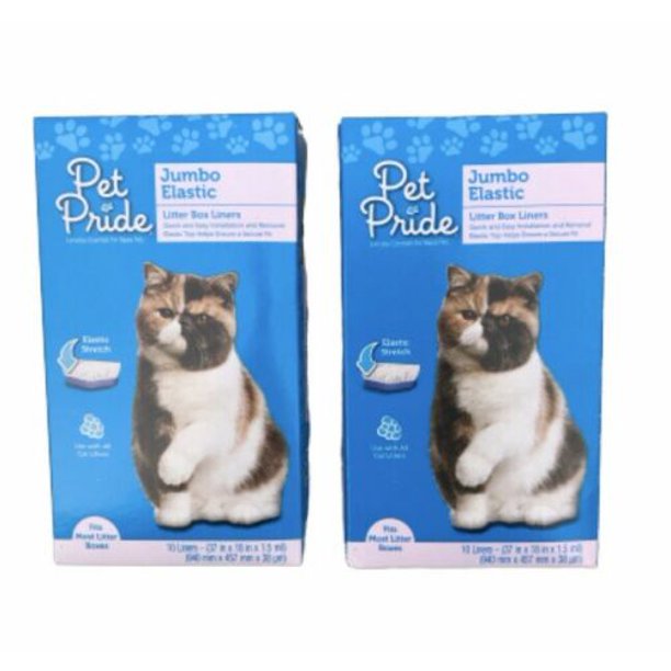 Pet Pride Jumbo Elastic Litter Box Liners x 2 (10 Each 20 Total