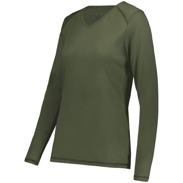AUGUSTA SPORTSWEAR LADIES SUPER SOFT-SPUN POLY LONG SLEEVE TEE