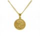thumbnail image 1 of Collar LINLINCHIC chapado en oro de 18 quilates con moneda de Jesús para hombre y mujer, 1 of 4
