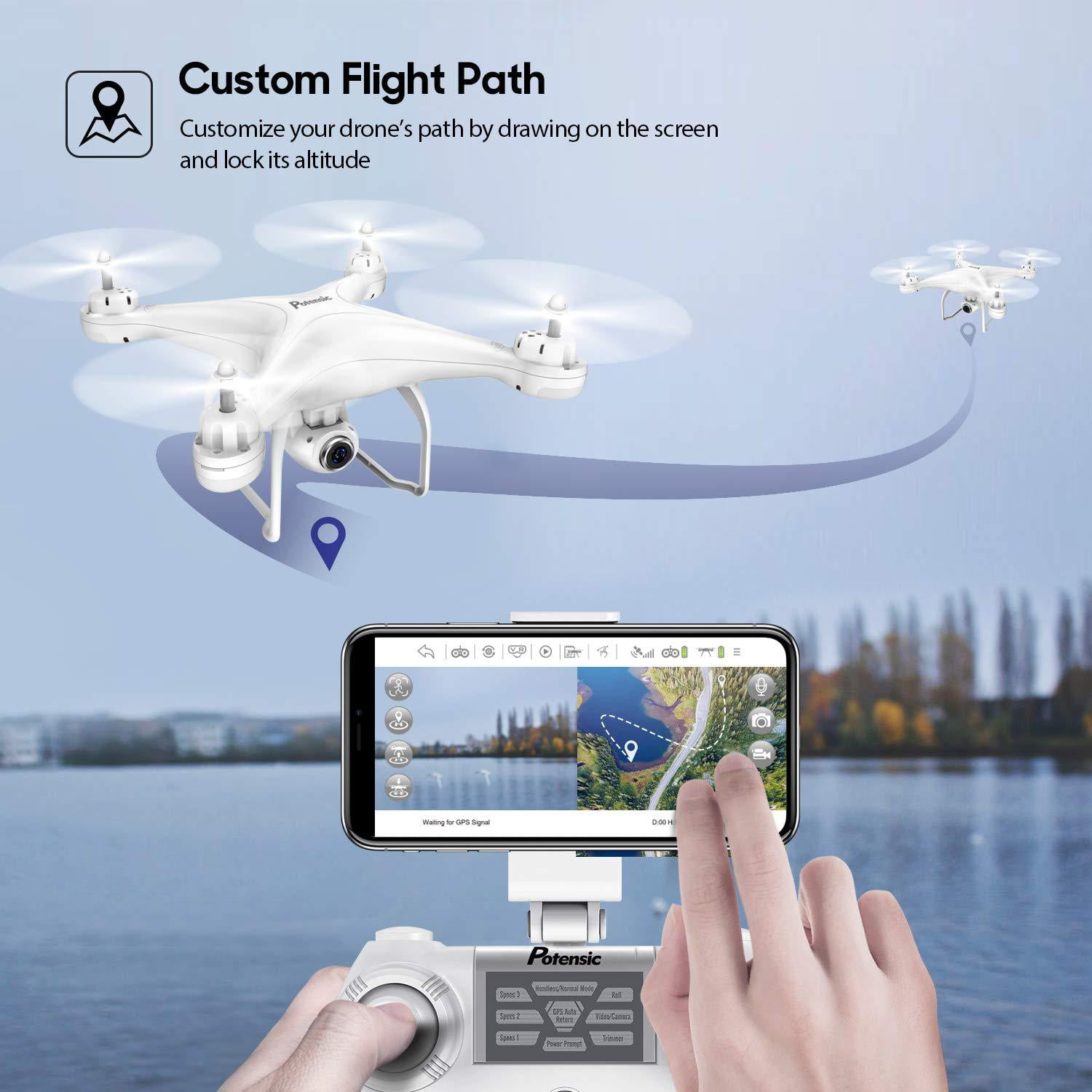 Potensic Drone GPS con Telecamera 1080P Drone Professionale T25 Dual GPS con ... 