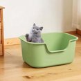thumbnail image 2 of Small Cat Litter Box with High Sides,Cat Boxes for Indoor Cats,Cat Litter Pan for Kitty,Litter Box with Low Entry,Easy to Clean,Anti-Splashing (Green), 2 of 6