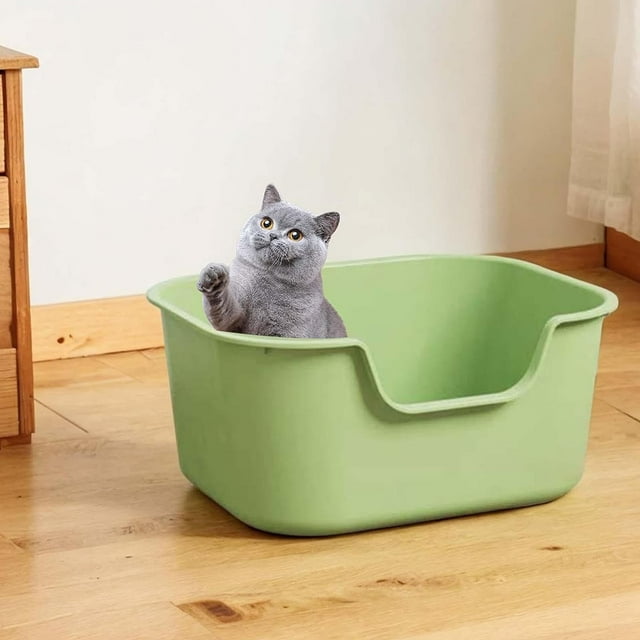 HOZADOIE Cat Litter Cases Home Decor Litter Box Semi-Closed Toilet Detachable Plastic Pet Supplies Open Litter Box