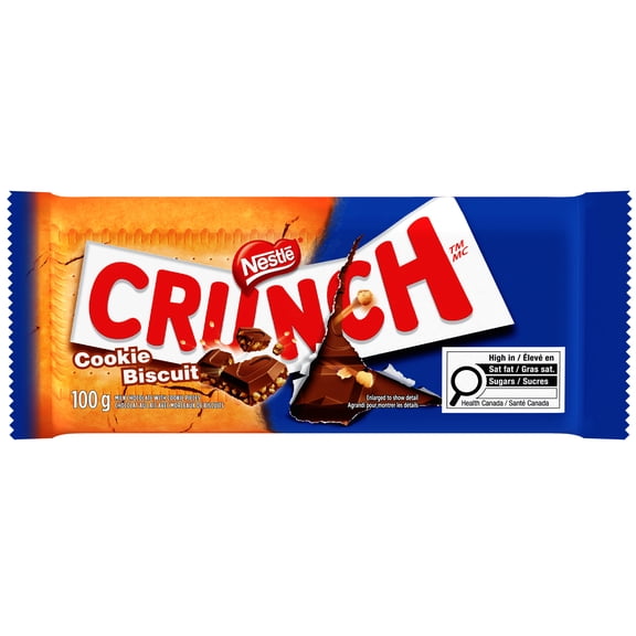 CRUNCH Barre de chocolat au lait avec morceaux de biscuits