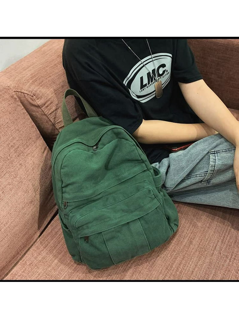 バッグ OLD Coach archive Mini Backpack Green Boho Mini Canvas Backpack: Vintage, School, College, Fairy
