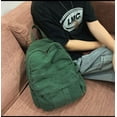 thumbnail image 2 of Mini Boho Canvas Backpack Vintage College School Backpack Women Student Bookbag Fairy Grunge Aesthetic Hippie Y2K Backpack (Green), 2 of 12