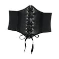 thumbnail image 2 of Cinturón de vestir para mujer, cinturón elástico, cinturón retro con hebilla, cinturón de vestir de moda, cinturón elástico para niñas, falda de Negro, 2 of 8