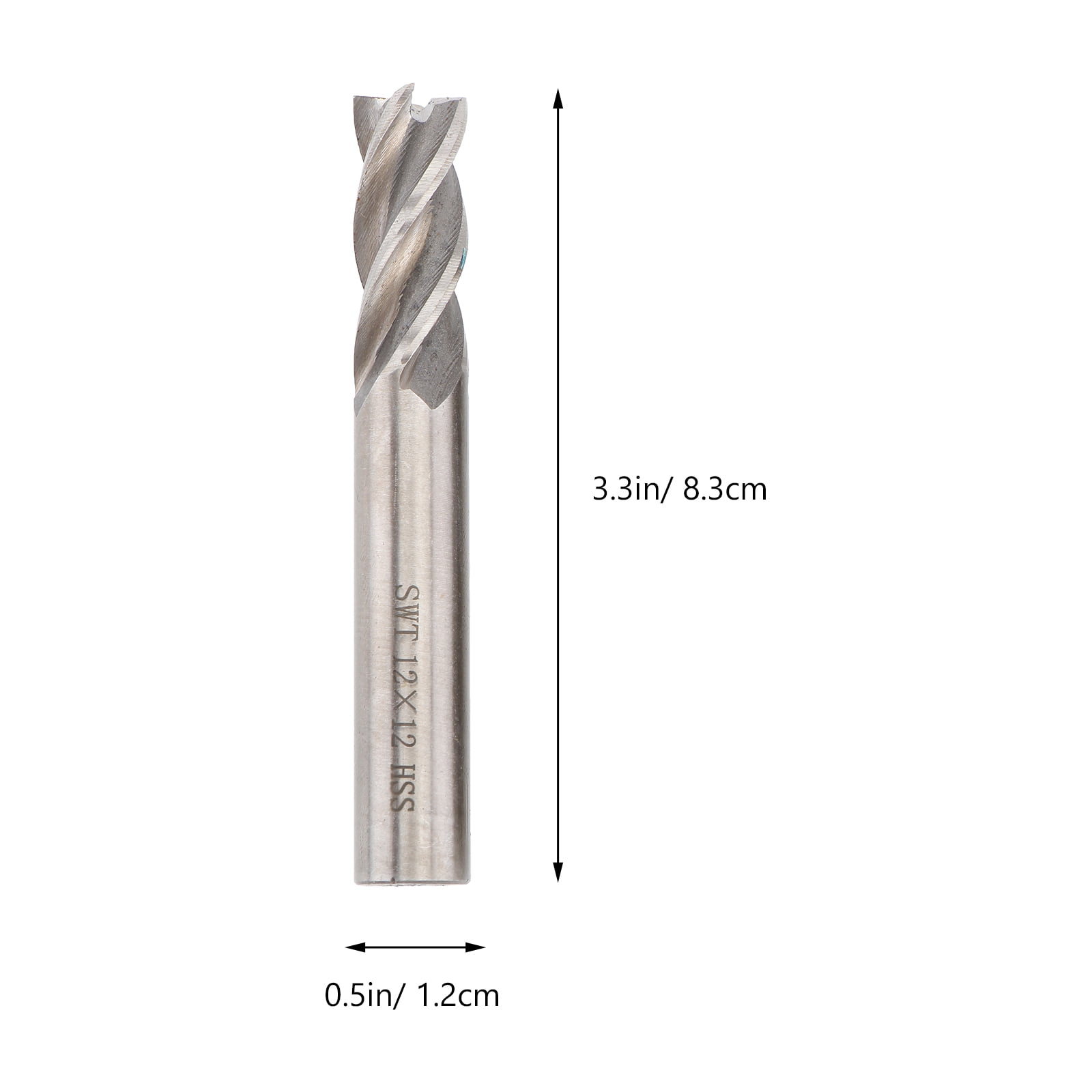 HSS 2Flute 4/6/8/10/12mm Straight Shank End Mill Router Bit Milling Cutter Tool 