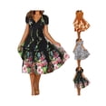 thumbnail image 2 of Gvmfive Women Summer Boho Floral Dress Short Sleeve Casual Midi Sundress, 2 of 5
