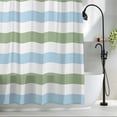 thumbnail image 2 of Sage Green Blue Fabric Shower Curtain Stripe Washable Shower Curtains for Bathroom, Waterproof Bath Curtain with Hooks Home Decor 72x84in, 2 of 8