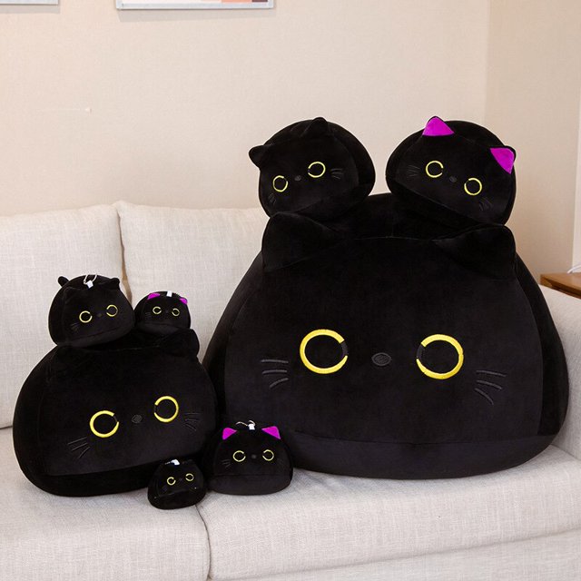 Cuddly Little Cat Plush Pendant Toy Fluffy Kitten Like Real Simulation Animal Plushie Release Pressure Kids Giftpurple ear 1pcs15cm He Qiyong unisex