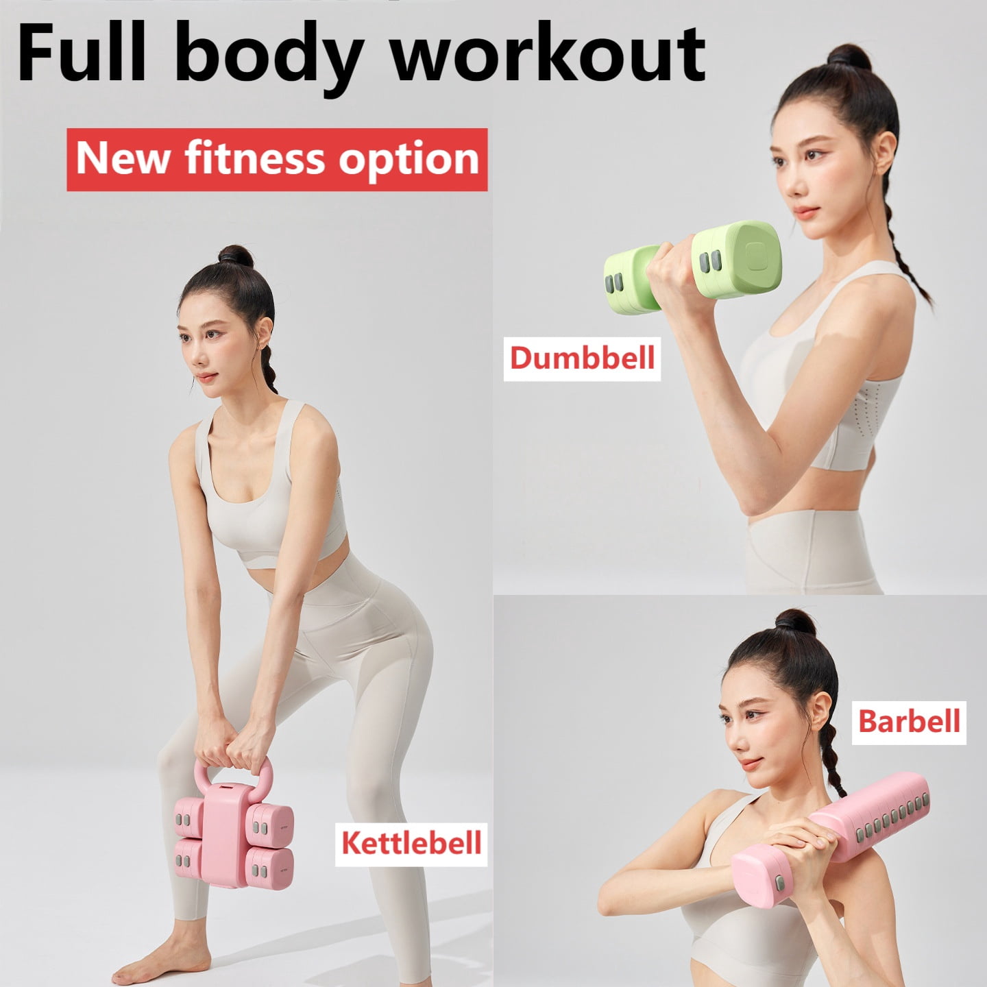 2-in-1 Adjustable Dumbbell & Kettlebell, Multifunctional Home Gear, 0-11.02LB Fast Mode Switch, Battery-Free Compact Fitness Equipment for Light Strength Training & Rehab