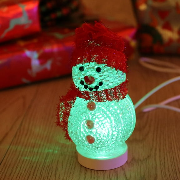 WEUVEB USB Powered Red Snowman LED Night Light for Christmas Decoration