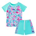 thumbnail image 1 of CNKOO Girls Rash Guard 2-Piece Swimwear Fish Scale Pattern Swimwear Upf 50+ Uv for 4-12Y, 1 of 6