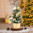 thumbnail image 6 of Coollooc Mini Christmas Tree, Pre Lit Artificial Mini Xmas Tree for Tabletop,Outdoor,Bedroom,Office Decorations,Includes Led Lights(Gold,No Light), 6 of 7