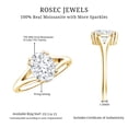 thumbnail image 5 of Rosec Jewels Certified Moissanite Oval Engagement Ring 2 Carat - Split Shank Ring (7X9 mm, D-VS1 Quality), 18K Yellow Gold, US 6.50, 5 of 8