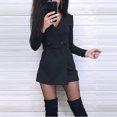 thumbnail image 2 of Womens Summer Casual Working Long Sleeve Deep V-Neck Double-Breasted Jumpsuit Shorts Female Solid Color Office Short Romper Ladies Playsuits Overalls Loungewear, 2 of 3