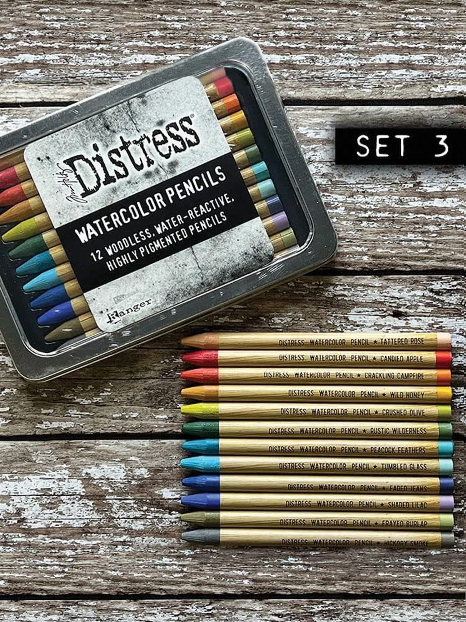 Ranger Ink Tim Holtz Distress Watercolor Pencil Bundle Set 1, 2, & 3 – 36 Count | Set-1 (TDH76308), Set-2 (TDH76315), Set-3 (TDH76643) | Premium Water-Reactive Pigments in a Variety of Vibrant Colors
