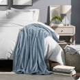 thumbnail image 2 of Bare Home Luxurious Ultra Soft Premium Microplush Fleece Blanket, Full/Queen, Coronet Blue, 2 of 5