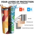 thumbnail image 3 of Orange Modern Art Geometric 10oz Tumblers Stainless Steel Tumbler with Lid and Straw,Vacuum Insulated Double Wall Travel Tumbler Cups with Cleaning Brush for Coffee, Tea, 3 of 4