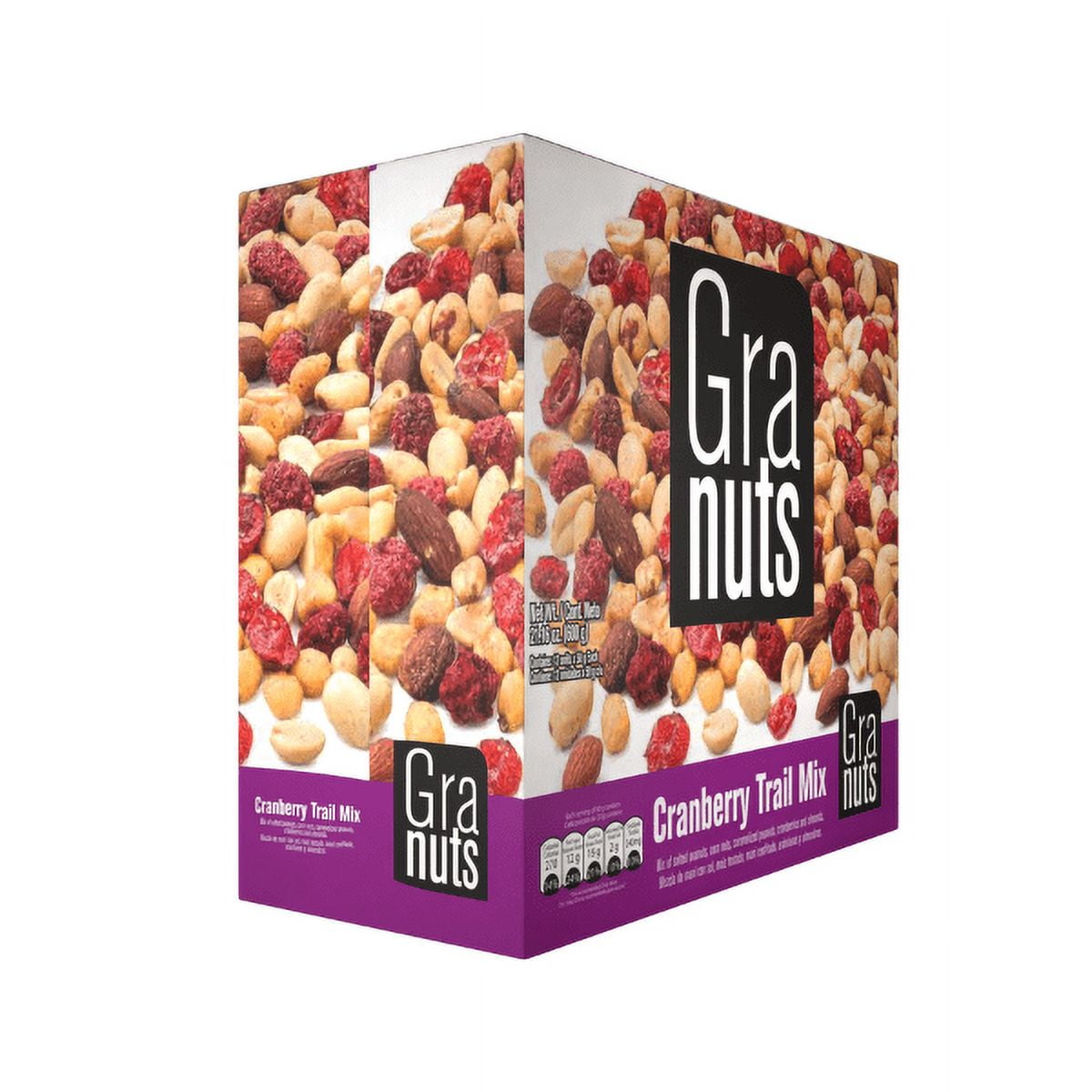 Granuts Cranberry Trail Mix, 1.76 oz., Pack of 1, Assorted Nuts, Fish-Free, Allergens: Peanuts and Almonds