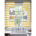 thumbnail image 2 of Yellow Striped Sheer Curtains 72 Inch Length 2 Panels Set Window Treatments, Farmhouse Stripes Modern Abstract Art Rod Pocket Semi Curtains for Living Room/Bedroom/Kitchen Décor, 104"W x 72"L, 2 of 7