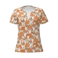 thumbnail image 3 of Naloa Corgi Animal Print T-Shirts Short Sleeve V Neck Tees for Women Fashion Tops Trendy Lightweight Soft Casual Summer Outfits Clothes, 3 of 5