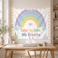 thumbnail image 5 of Rainbow Breathing Typography with Clouds and Heart, Calming Illustration for Kids, Mindfulness Wall Decor, Back to School Gift, Tapestry Wall Hanging for Classroom and Playroom, 5 of 7