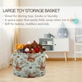 thumbnail image 5 of Round Toy Storage Basket Foldable Storage Basket for Home Decor Laundry Basket20" x 14" Reindeer and Red Ribbon Bows, 5 of 6