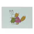 thumbnail image 1 of Animal Cutting Board, Fox and Hare Friendly Forest Wildlife Characters Hugging Each Other, Decorative Tempered Glass Cutting and Serving Board, Small Size, Pink Amber Olive Green, by Ambesonne, 1 of 1