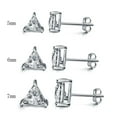 thumbnail image 3 of Gold Plated Sterling Silver 3 Prong Triangle Shape Cubic Zirconia Stud Earrings, 3 of 6