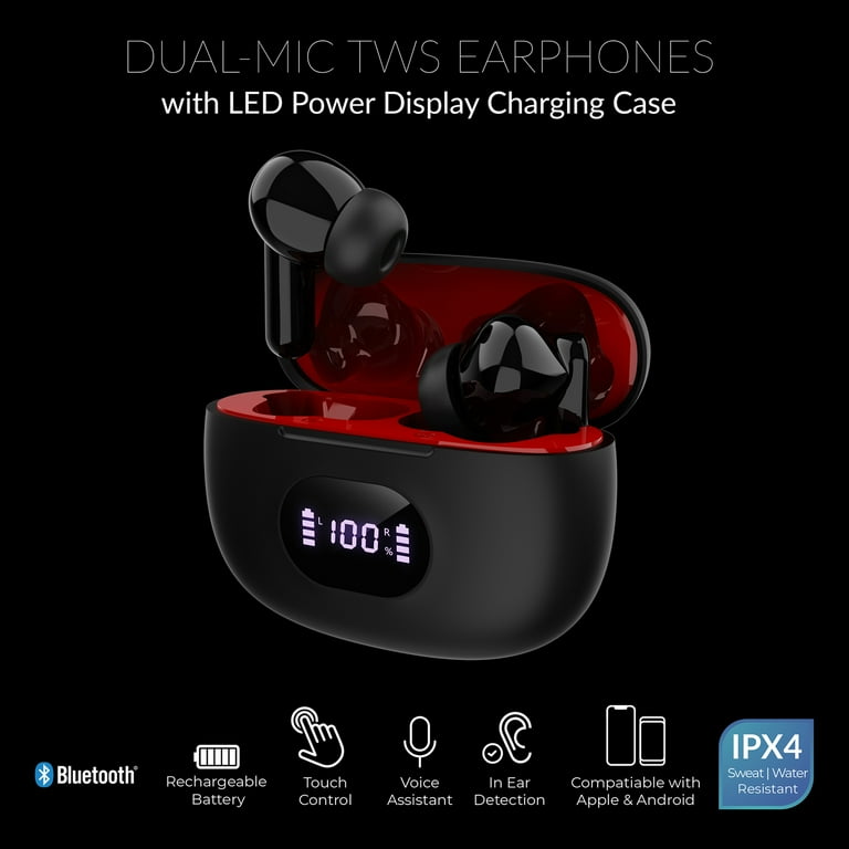 IQ Sound Bluetooth Earphones with Microphones, True Wireless with