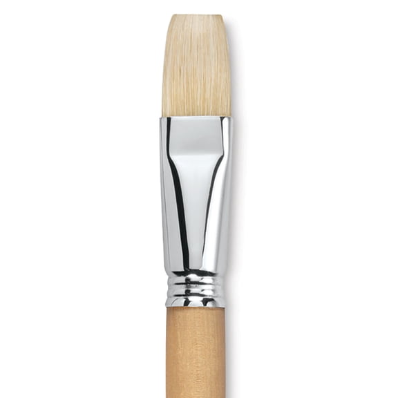 Escoda Clasico Chungking White Bristle Brush - Flat, Long Handle, Size 22