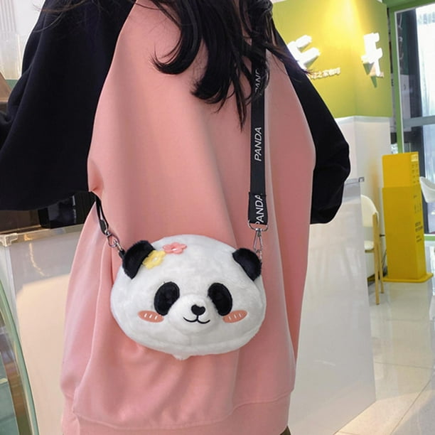 Tachiuwa Panda Crossbody Bag Cute Winter with Zipper Closure Women Panda Shoulder Bag