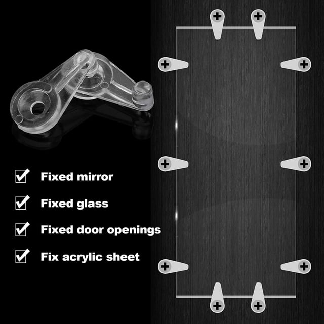 50PCS Glass Retainer Clips Glass Panel Clips Mirror Clips Non Slip Waterproof Transparent Fixed Buckle