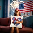 thumbnail image 6 of Patriotic Decor, Throw Pillow Covers 18x18 in 4th of July Linen Pillow Case, American Summer Outdoor Red White Blue Sofa Couch Bed Home Outdoor, 6 of 6