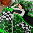 thumbnail image 4 of Castle Fairy Racing Car 7 Pieces Bedding Comforter Set for Teens,Geometric Plaid Full Bedding Set Lightweight,Abstract Honeycomb Fitted Sheet Flat Sheet,Ultra Soft Home Decor, 4 of 8