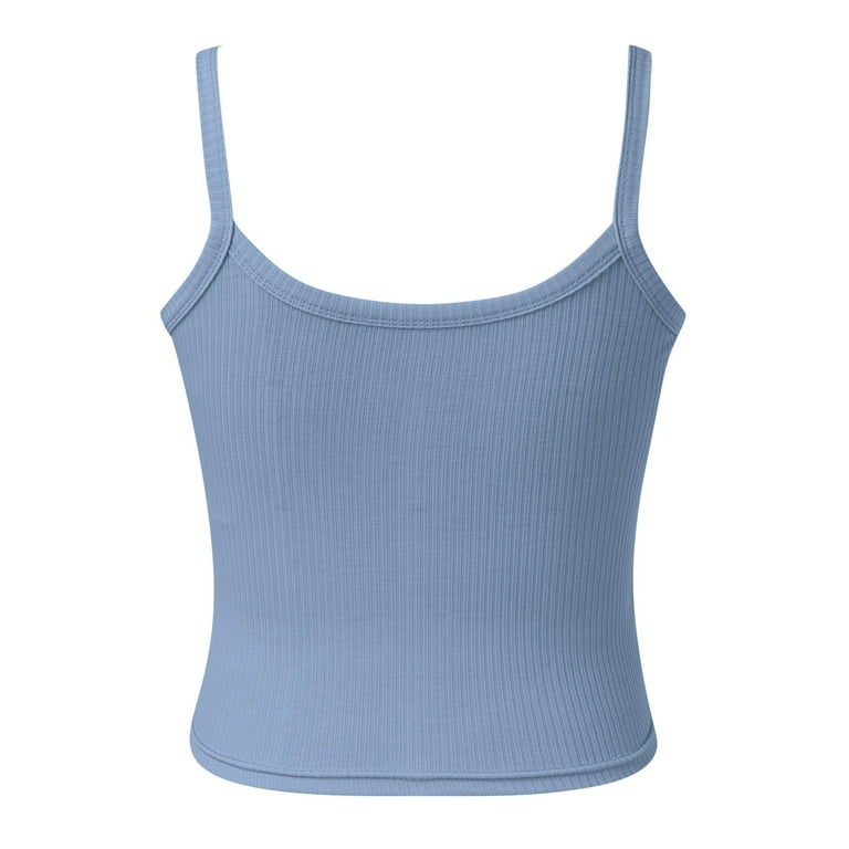 Blue spaghetti strap tank top deals