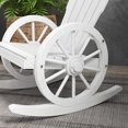 thumbnail image 5 of imerelez Outdoor Adirondack Rocking Chair - Gray Wooden Rocker with Wagon Wheel Arms, Slatted Seat & 250lb Capacity, Fir Wood for Porch/Garden, 5 of 10