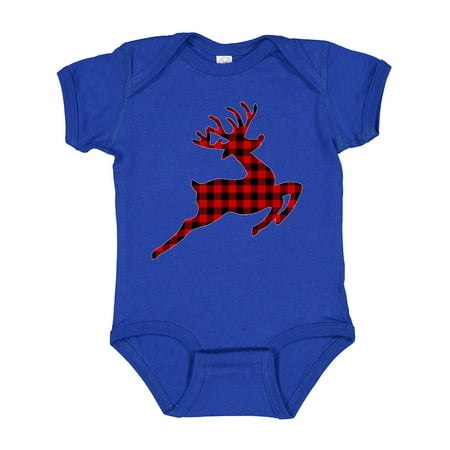 

Inktastic Plaid Christmas Reindeer Silhouette Boys or Girls Baby Bodysuit