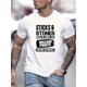 thumbnail image 1 of Sticks & Stones Slogan Pattern Print Men's Comfy T-shirt, Graphic Tee Men's Summer Clothes, Men's Clothing, 1 of 8
