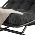 thumbnail image 3 of Rocking Chair, Outdoor/Indoor E-Coated Modern Cozy Lounge Rocker Chair with Cushion for Balcony Porch Patio, Gray, 3 of 7
